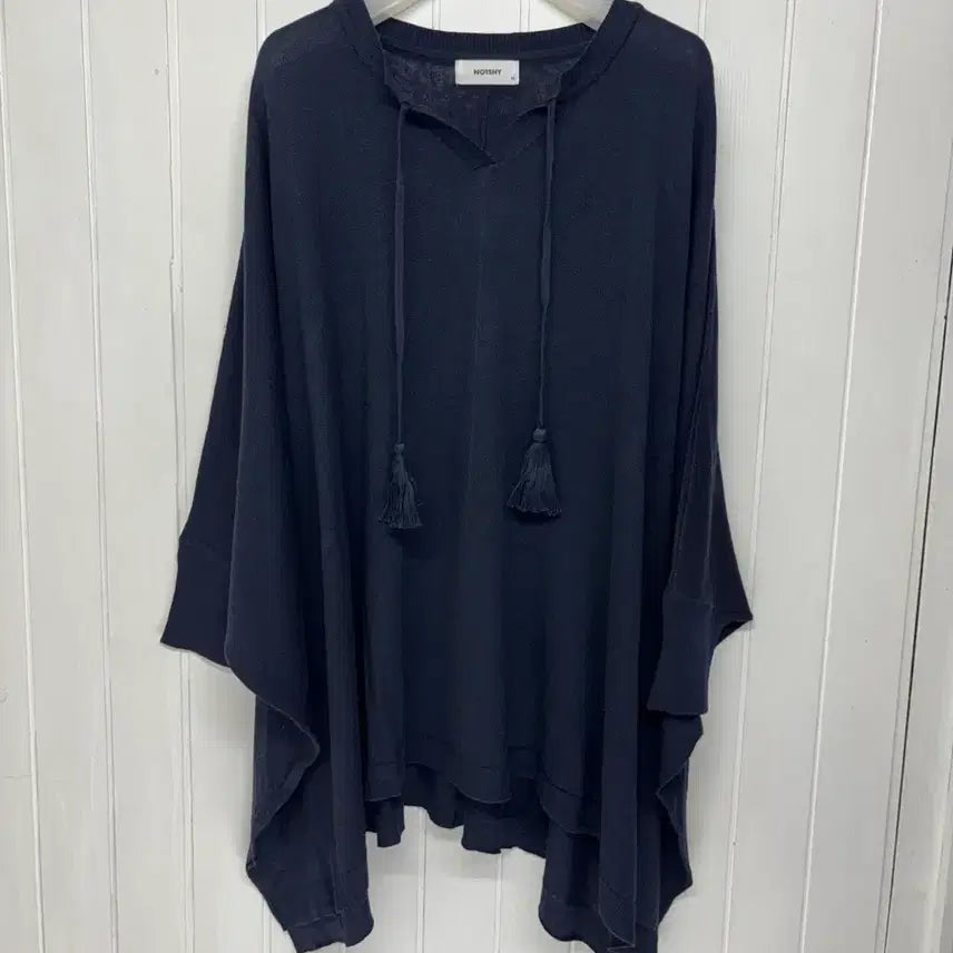 [BUNJANG] Notsy Navy Poncho Fit Summer Knit / 놋샤이 네이비 판초핏 여름니트 F ㅡ0721