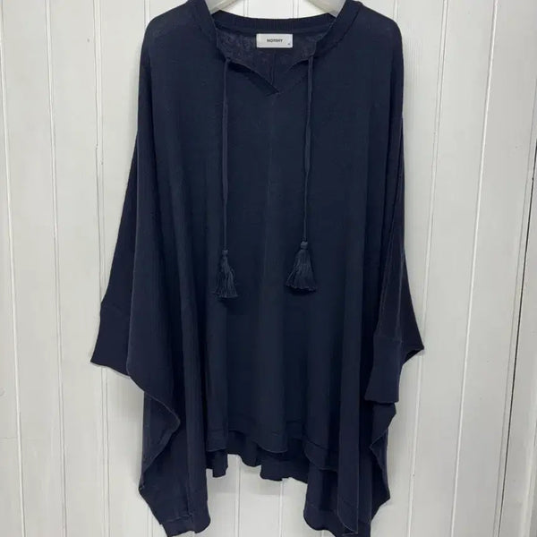 [BUNJANG] Notsy Navy Poncho Fit Summer Knit / 놋샤이 네이비 판초핏 여름니트 F ㅡ0721