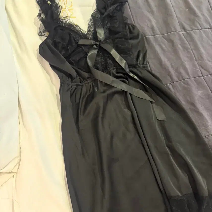 [BUNJANG] Premium Women's Sexy Silky Slip with Lace - Plus Size / 쁨라인 여성 섹시 실키슬립 레이스 빅사이즈 잠옷슬립 -25