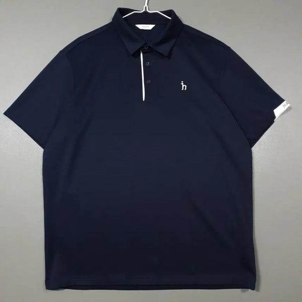 [BUNJANG] Hazzys 25SS Puppy Embroidery Functional Half-Sleeve Polo Shirt Navy / 국내 110) 헤지스 신형 25ss 퍼피 자수 기능성 반팔 카라티 폴로 셔츠 네이비
