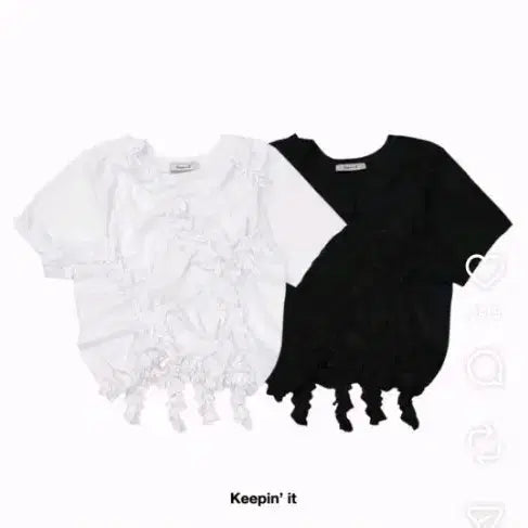 [BUNJANG] Keepinit Shirring Short Sleeve T-Shirt / 키핀잇 셔링반팔티