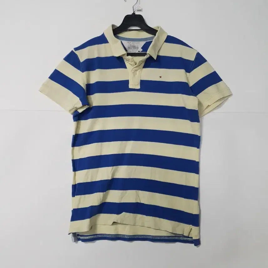 [BUNJANG] Tommy Hilfiger Striped Short Sleeve Polo Shirt / 타미힐피거 단가라 반팔 카라티 0471