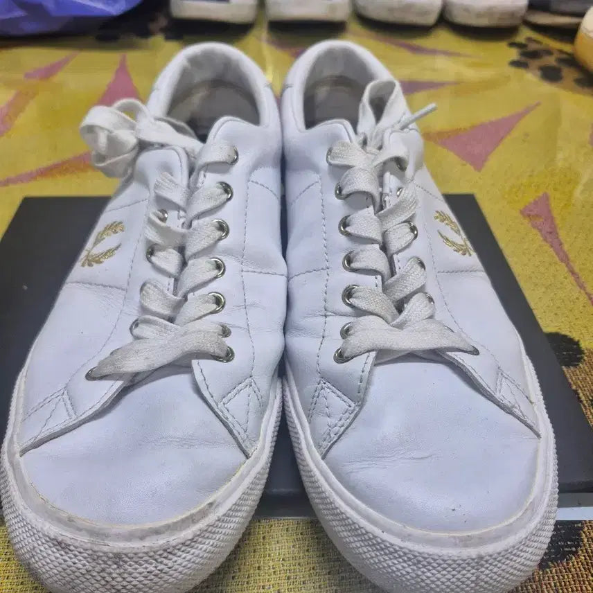 [BUNJANG] Fred Perry Kingsport Leather Sneakers White / 280 프레드페리 킹스포트 레더 스니커즈 화이트