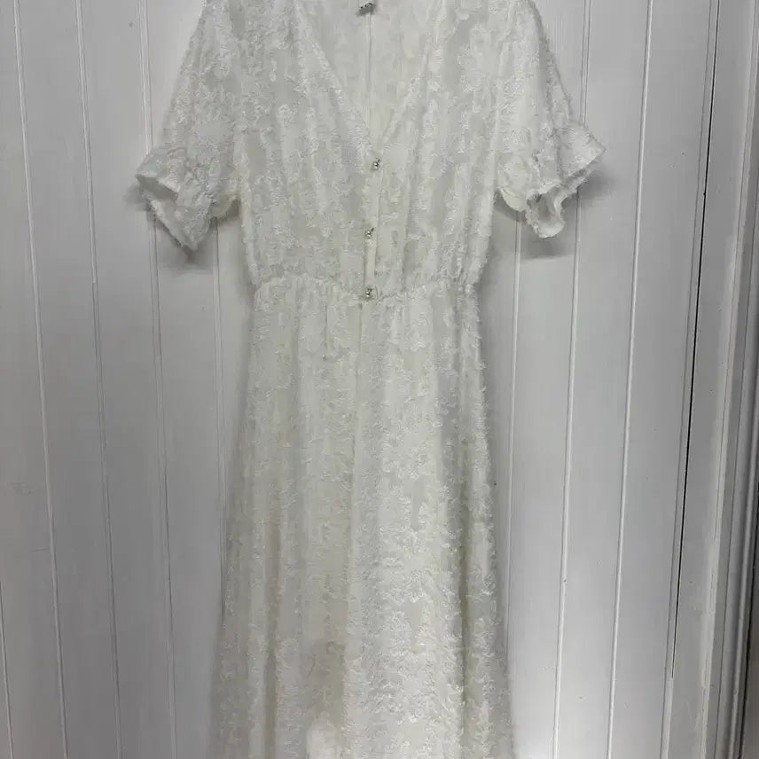 [BUNJANG] MGT White Lace Short-Sleeve Dress (Size 55) / MGT 화이트 레이스 반팔 원피스 55 ㅡ0721