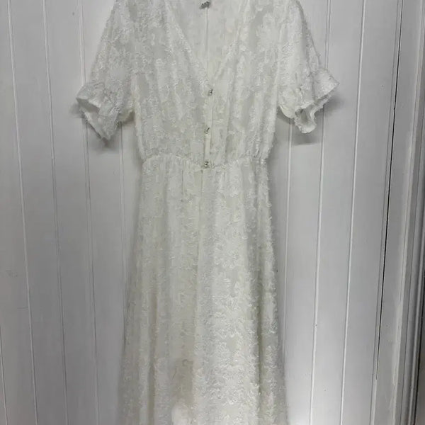 [BUNJANG] MGT White Lace Short-Sleeve Dress (Size 55) / MGT 화이트 레이스 반팔 원피스 55 ㅡ0721