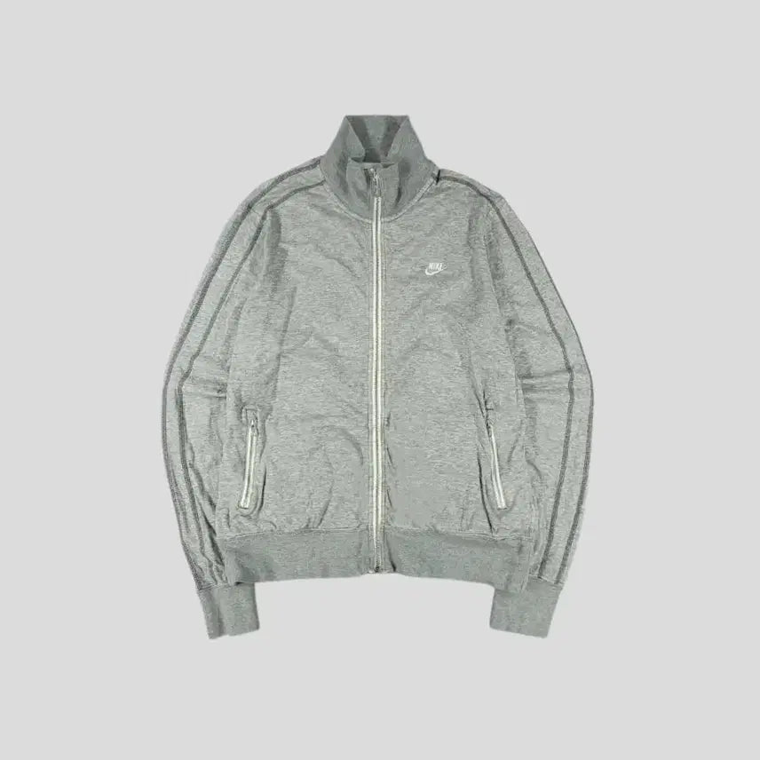 [BUNJANG] Nike NSW Futura Logo Stitch Sideline Cotton Track Top Zip-Up Jersey / 나이키 NSW 그레이 화이트 배색 퓨추라로고 스티치 사이드라인 코튼 트랙탑 집업 져지 XL