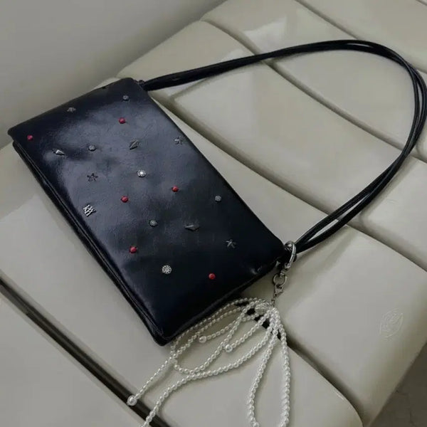 [BUNJANG] Kwani Studded Shoulder Bag Black / 콰니 스터드백