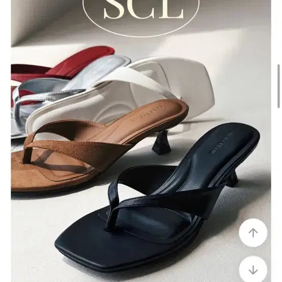 [BUNJANG] Black Slip-on Heels (240) / 쪼리힐 블랙 240