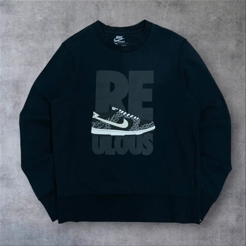 [BUNJANG] Nike Dunk Low Printing Navy Sweatshirt / 나이키 덩크 로우 프린팅 네이비 맨투맨