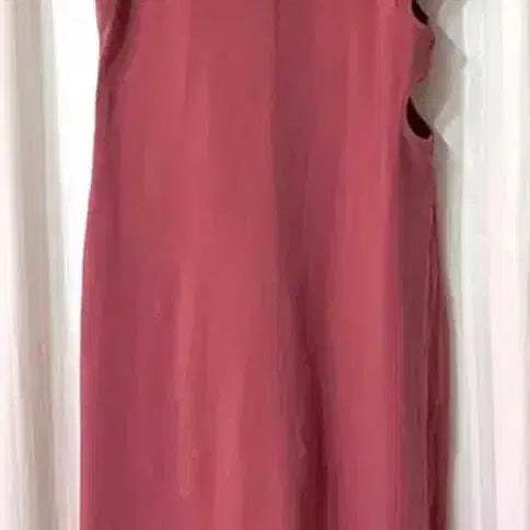 [BUNJANG] Coral Pink Cut-out Sleeveless Long Dress / 코랄핑크 컷아웃 슬리브리스 롱 원피스 55-66