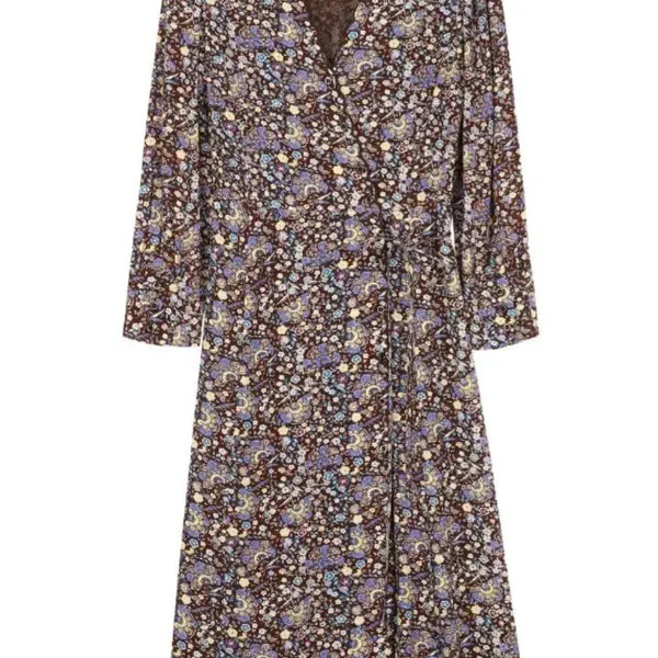 [BUNJANG] Vanessa Bruno Authentic Flower Pattern Long Sleeve Wrap Dress / (새상품) 바네사브루노 정품 플라워패턴 긴팔 롱원피스