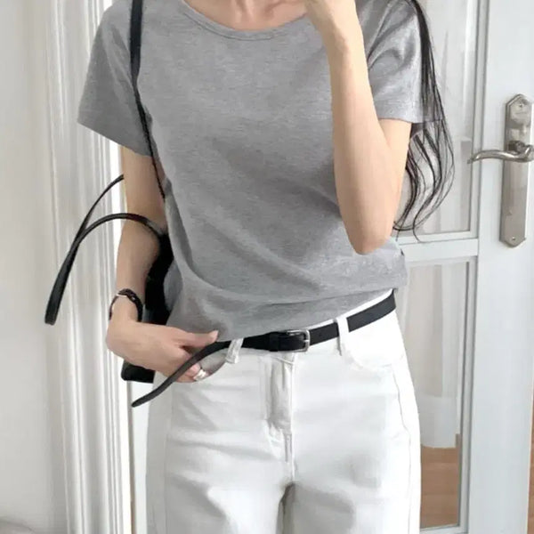[BUNJANG] Basic Gray T-Shirt / 그레이 반팔