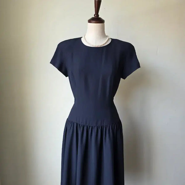 [BUNJANG] Navy Short Sleeve Dress / 네이비 반팔 원피스