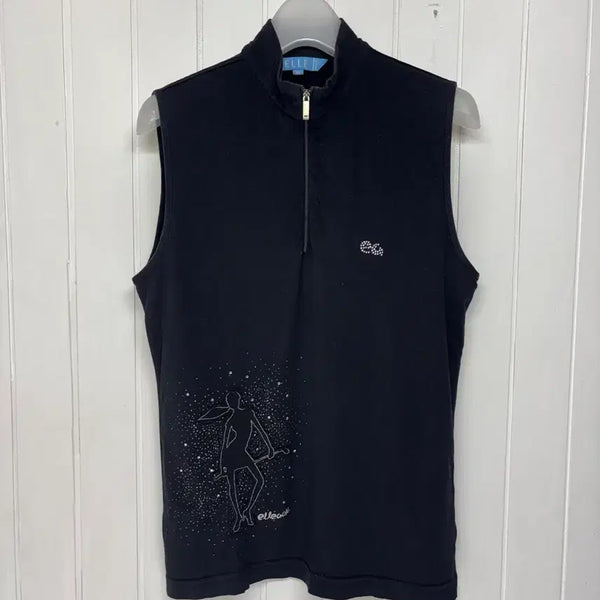 [BUNJANG] Elle Golf Black Spandex Sleeveless Top Women's Size 55-66 / 엘르 골프 블랙 스판 나시 여성55-66 ㅡ0721