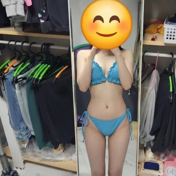 [BUNJANG] Sky Blue Ruffle Bikini / 하늘색 프릴 비키니