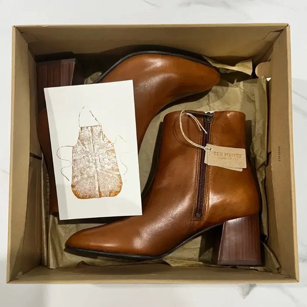 [BUNJANG] Tenpoint Suede Ankle Boots Brown (Handmade Leather) / 텐포인트 스웨이드 앵클 부츠 브라운(수제가죽)
