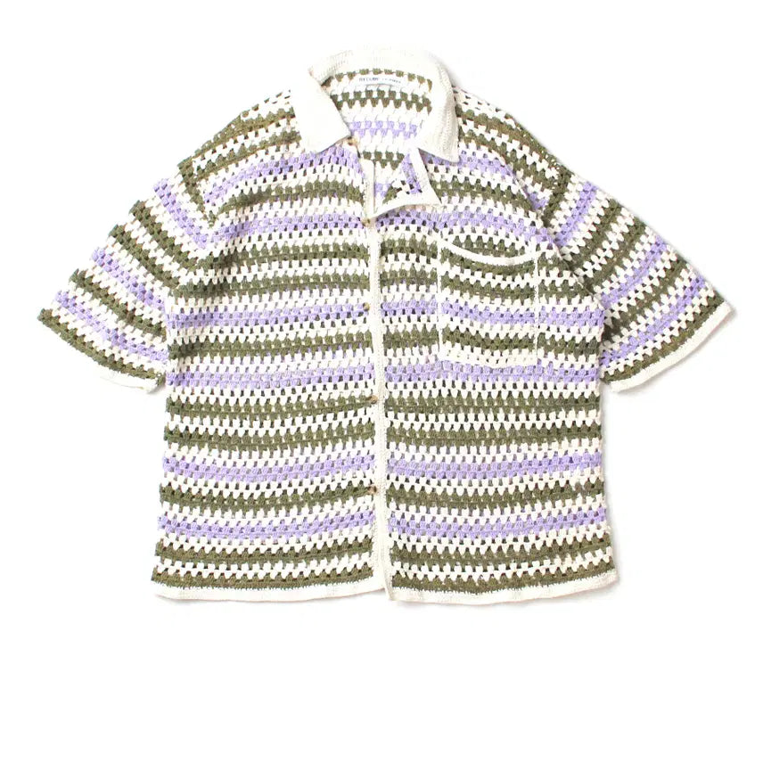 [BUNJANG] Journal Standard relume Border Crochet Knit Shirt / JOURNAL STANDARD relume CALIFORNIA  Border Crochet