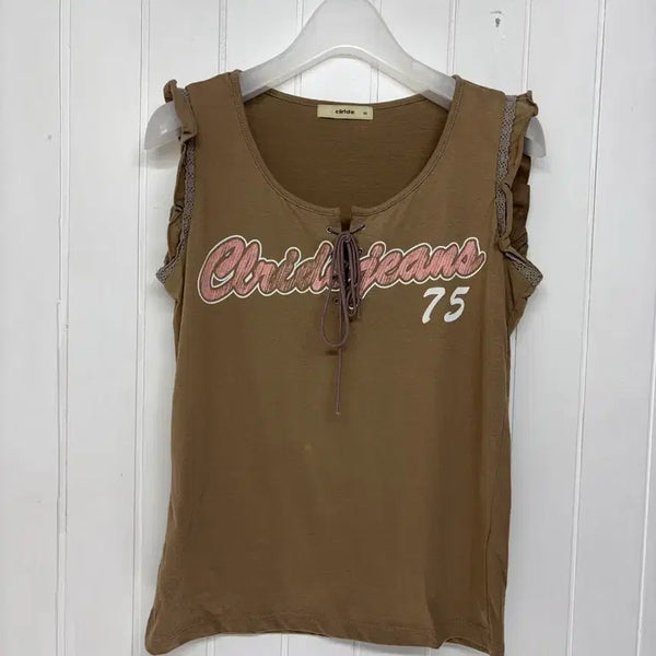 [BUNJANG] Clyde Y2K Frill Tank Top - Women's 55 / Y2K 클라이드 프릴 나시 여성55 ㅡ0721