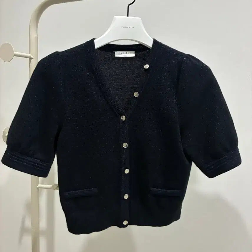 [BUNJANG] Sandro Black Short Sleeve Cardigan / 산드로 블랙 반팔 가디건