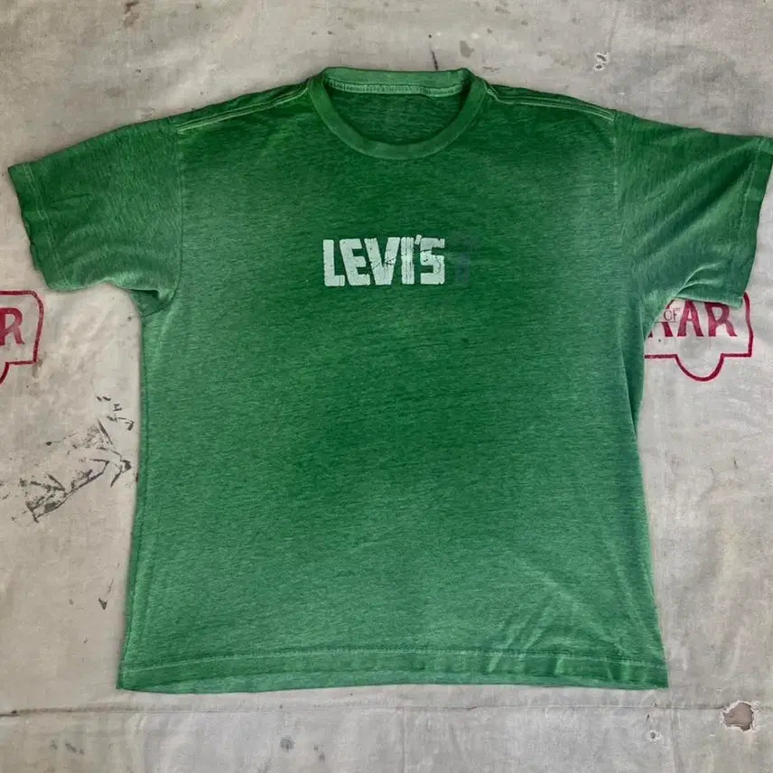 [BUNJANG] 00s Vintage Levi's Sunfaded Green T-Shirt / 00s빈티지 리바이스 썬페이드 그린 티셔츠