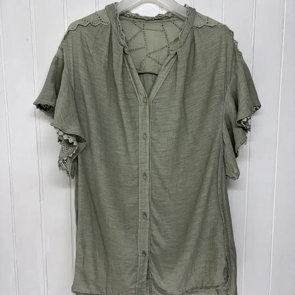 [BUNJANG] VOV Summer Lace Detail Blouse / VOV 보브 여름 블라우스 여성55-66 ㅡ0721