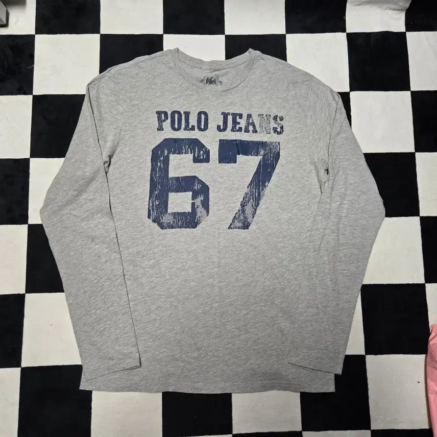 [BUNJANG] Polo Ralph Lauren Polo Jeans Vintage Spellout Long Sleeve T-Shirt Grey / [L] 폴로랄프로렌 폴로진스 빈티지 스펠아웃 롱슬리브 그레이