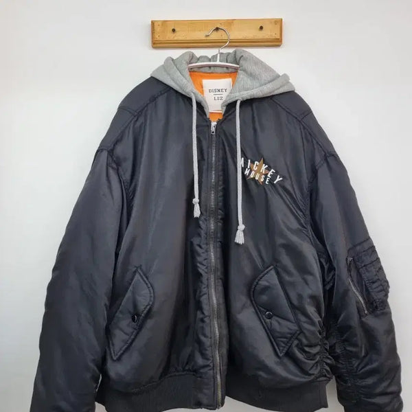 [BUNJANG] Disney Mickey Mouse Hooded Bomber Jacket / 디즈니 미키마우스 후드 항공점퍼