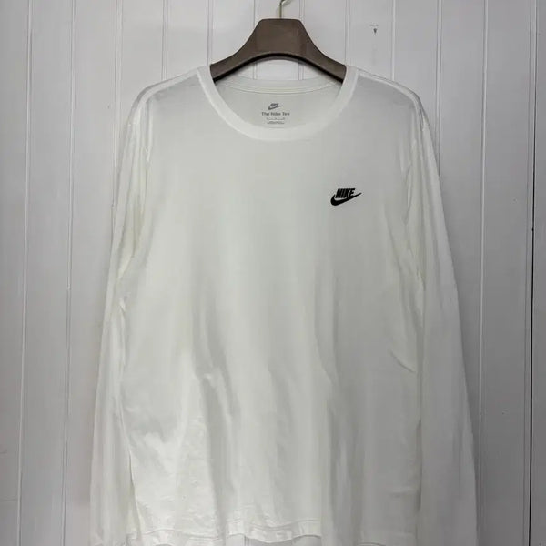 [BUNJANG] Nike Basic Logo Long Sleeve T-Shirt White Men's XL / 나이키 화이트 기본 긴팔 남성XL ㅡ0721