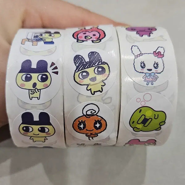 [BUNJANG] Tamagotchi / Mamechi / Cartoon Sticker Set / 다마고치 롤스티커  칭찬스티커