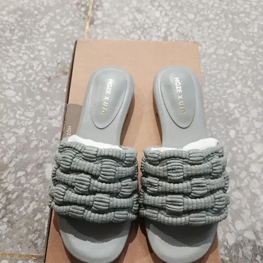 [BUNJANG] HOZE X UTG Round Flat Sandals Mint 225 / HOZE X UTG 라운드 플랫 샌들 민트 225