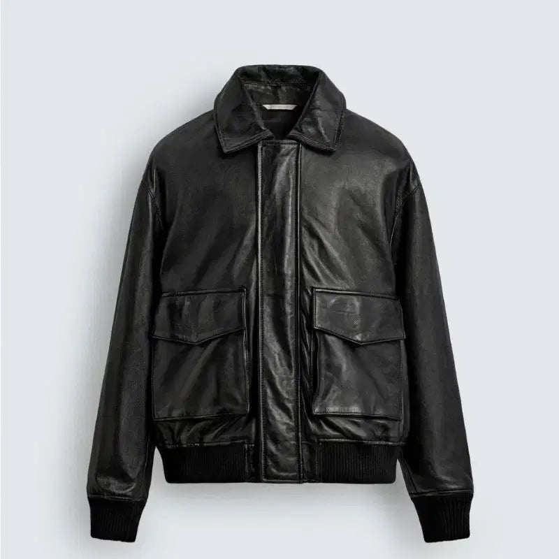[BUNJANG] Zara Lambskin A2 Relaxed Fit Leather Jacket / 자라 램스킨 a2 릴렉스핏 레더 자켓 L