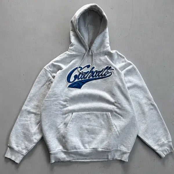 [BUNJANG] Carhartt WIP Hooded League Sweatshirt Ash Grey / Blue / 칼하트 후드티 그레이색상 Carhartt WIP Hooded League Sweatshirt