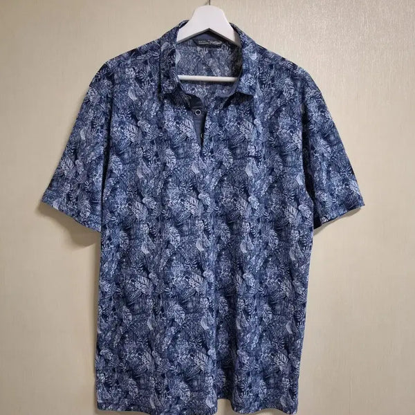 [BUNJANG] Crocodile Hawaiian Print Short-Sleeve T-Shirt (Navy, Size 105) / 크로커다일 반팔티 105