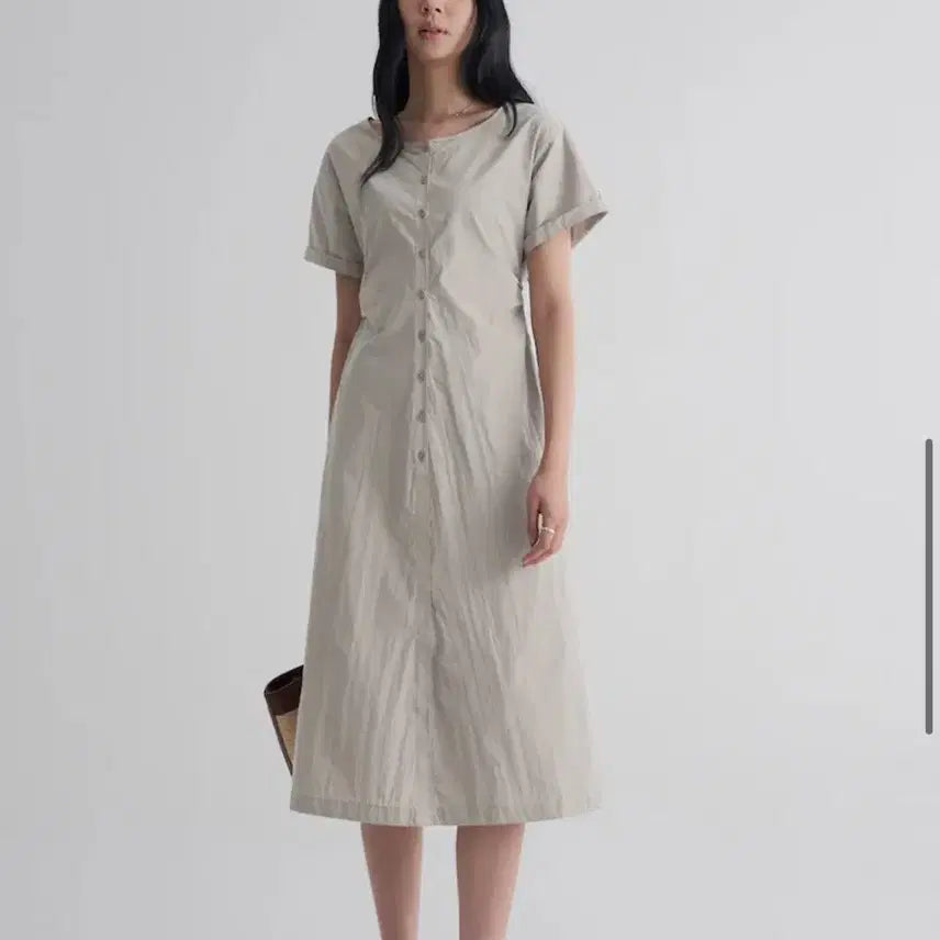 [BUNJANG] 8seconds Cotton Short Sleeve Long Dress / 에잇세컨즈 코튼 반팔 원피스