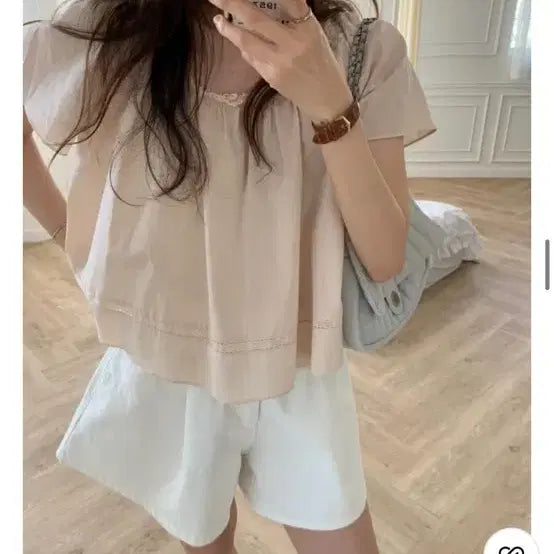 [BUNJANG] Freya And Jane Malli Blouse Peach / 프영띵 말리 블라우스 피치