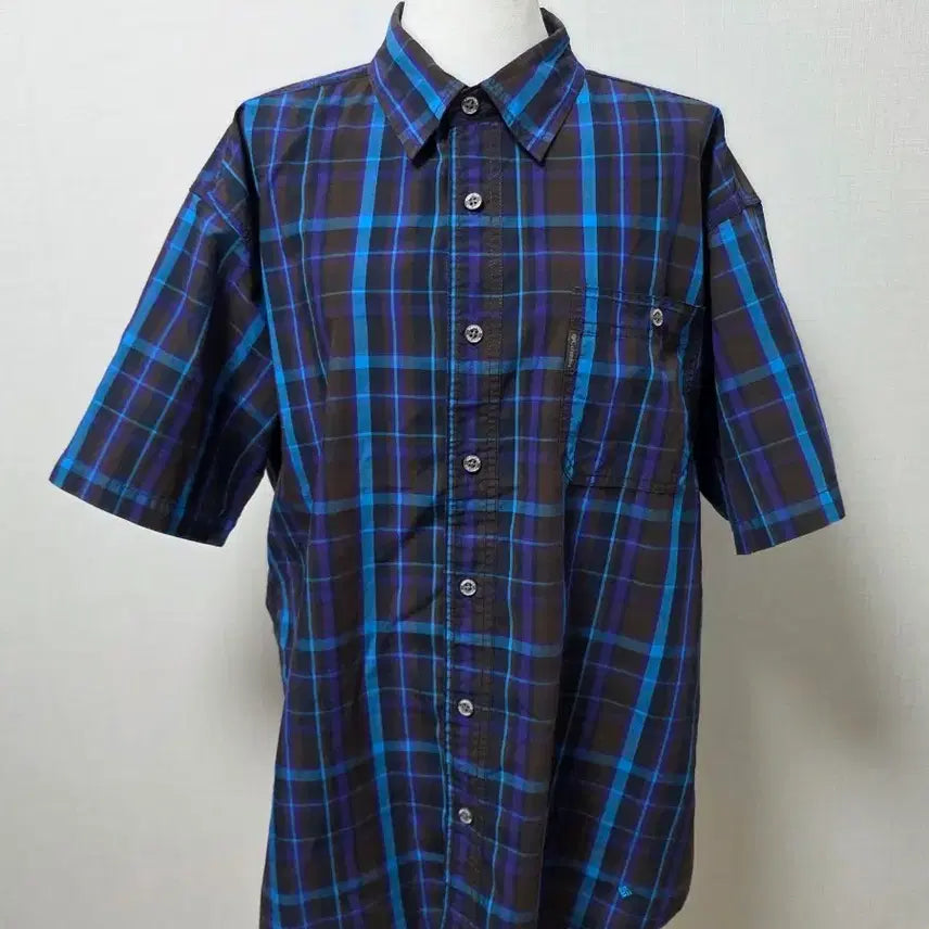 [BUNJANG] Columbia Check Short Sleeve Shirt XL / XL) 콜롬비아 체크 반팔 셔츠