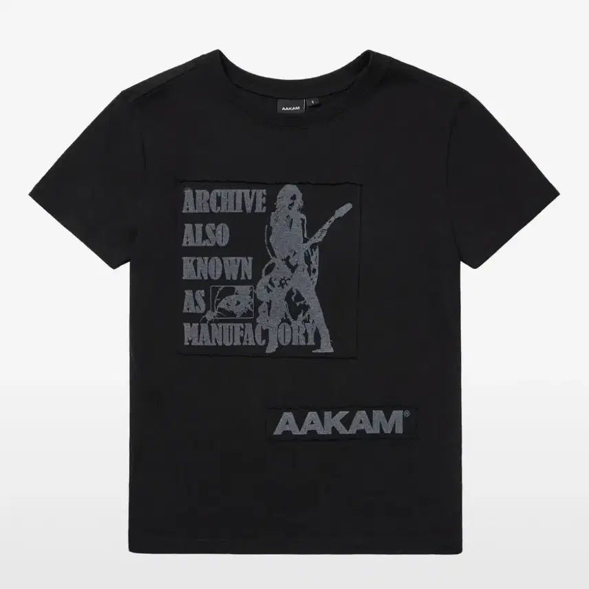 [BUNJANG] Arkham Washed Patch Half Top T-Shirt Size 1 / 아캄 washed patch half top 반팔 1사이즈