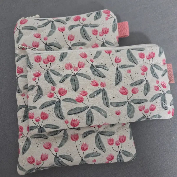 [BUNJANG] Floral Pouch Set (2 pcs) / 꽃무늬 파우치 2개 세트