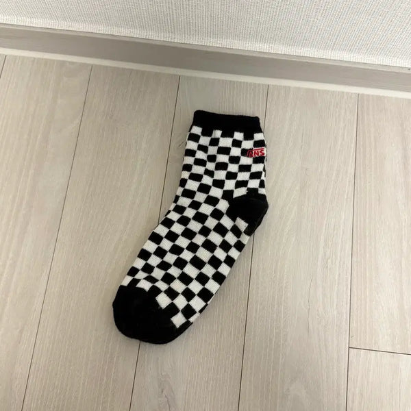 [BUNJANG] Vans Checkerboard Mid Length Crew Socks / 반스 체커보드 체크 미드 렝스 크루 삭스 양말