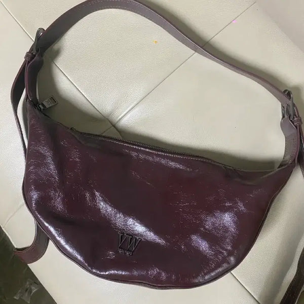 [BUNJANG] Vera Wang Croissant Crossbody Shoulder Bag Natural Cowhide / 베라왕 크루아상 크로스백 숄더백 천연소가죽