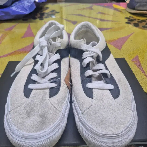 [BUNJANG] Vans SK8-Hi Suede Grey Beige/Navy 260 Shoes / 260 반스 스케이트 하이 스웨이드 회베이지/네이비