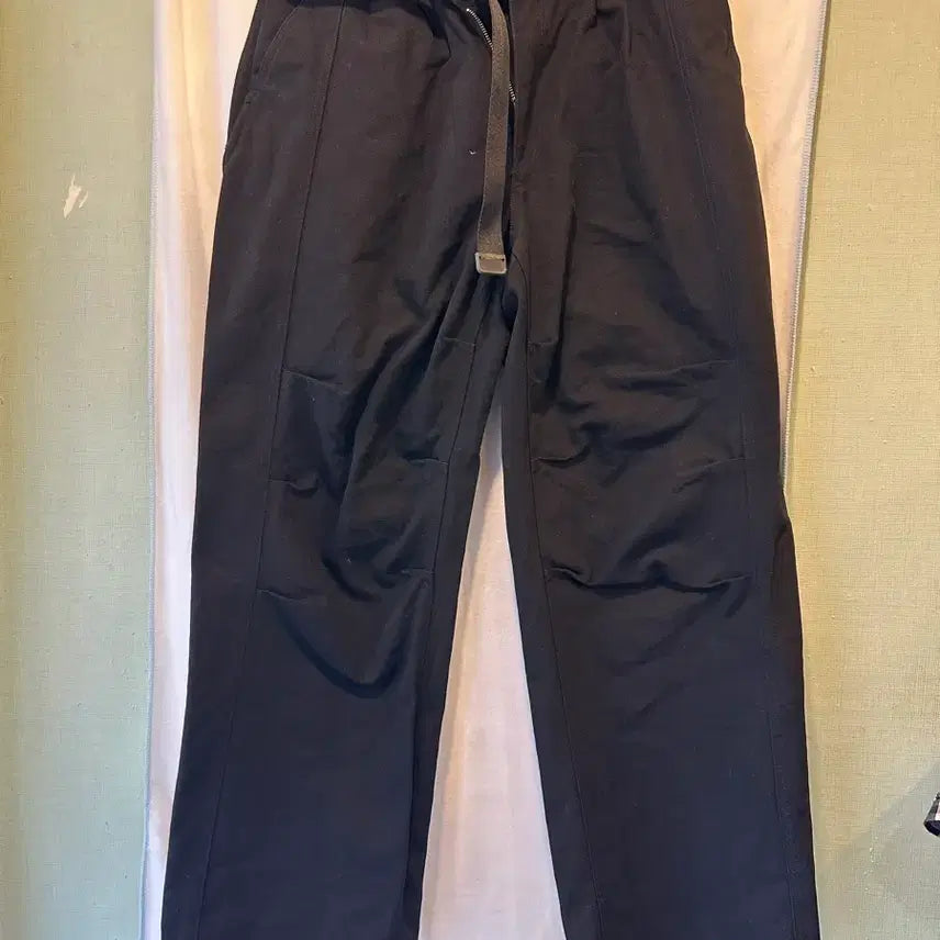[BUNJANG] Andersson Bell Black Cotton Wide Belt Trousers / 앤더슨벨 블랙 와이드 벨트 면바지