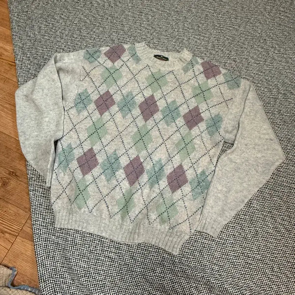 [BUNJANG] 90s Shetland Wool Fair Isle Knit - Size L / 90s 셔틀랜드 울 페어아일 니트 L