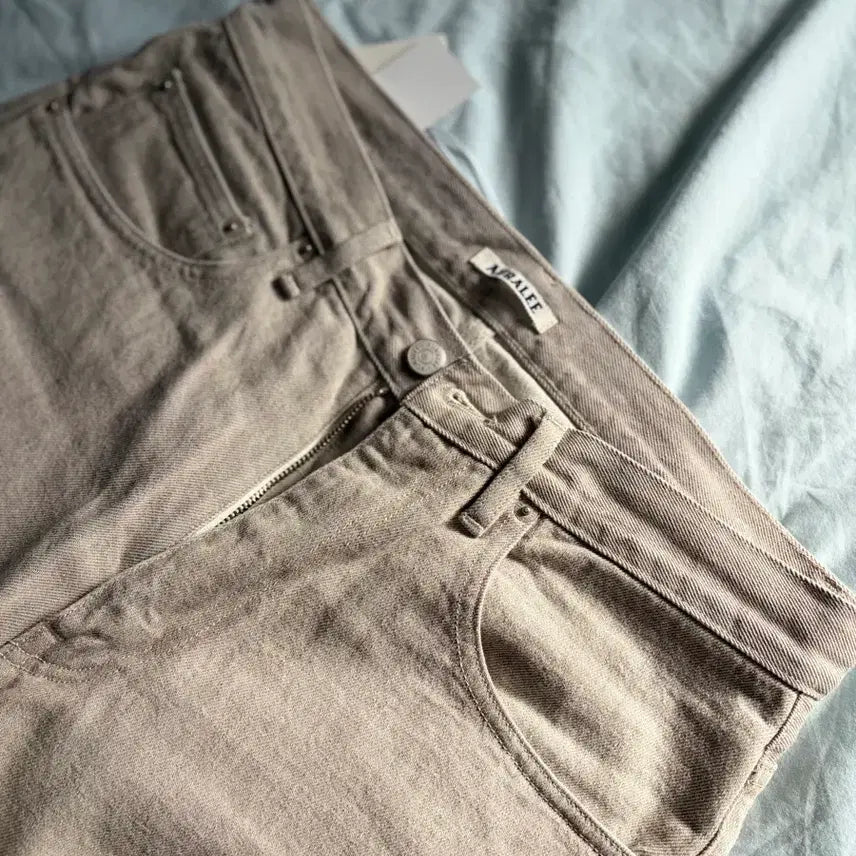 [BUNJANG] Orage Hard Twist Wide Jeans Light Grey / 오라리 하드트위스트 와이드진 라이트그레이