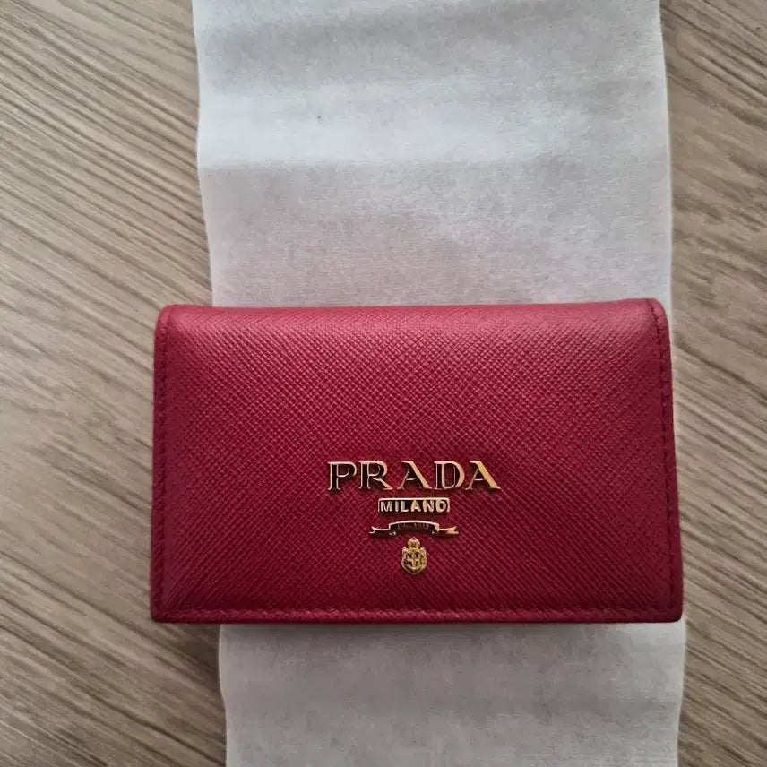 [BUNJANG] Prada Saffiano Card Holder Red / 프라다 사피아노 카드지갑 레드