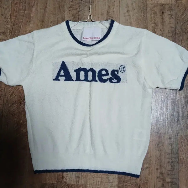 [BUNJANG] AMES Cream Knit Short Sleeve T-shirt / 아메스 크림색 니트반팔