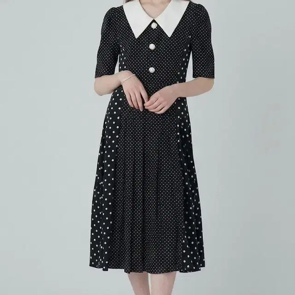 [BUNJANG] It Misha Big Collar Pleated Dress / 잇미샤빅카라플리츠원피스
