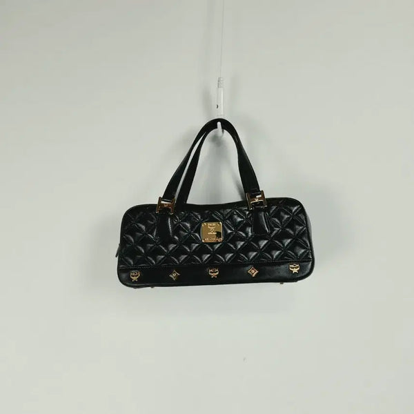 [BUNJANG] MCM Quilted Leather Shoulder Tote Bag Black / MCM 금장 사각 퀼팅 숄더백 토트백 성주라벨 블랙 260721