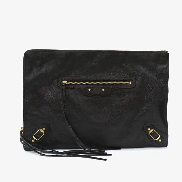 [BUNJANG] Balenciaga 362967 Motor Classic Clutch Black Leather / (정품)발렌시아가 362967 모터 클래식 클러치 블랙