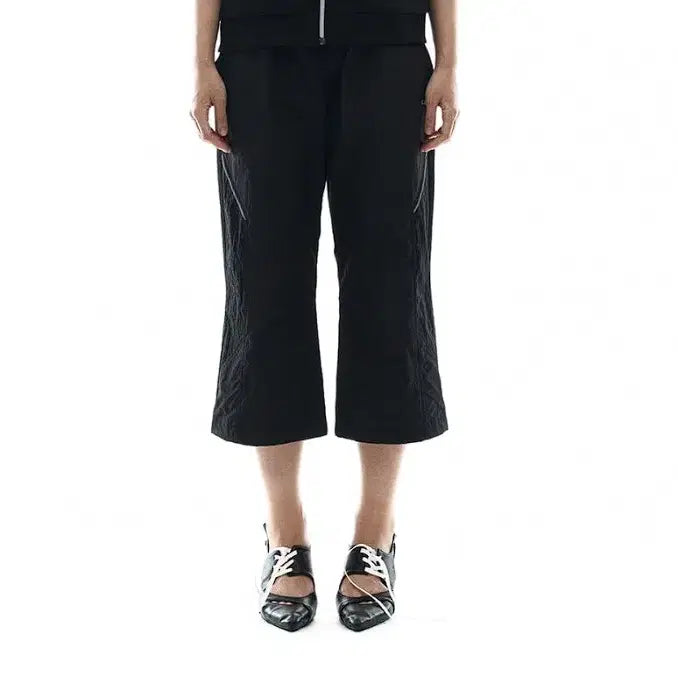 [BUNJANG] Ojos Nylon Banding Capri Pants Black / 오호스 Nylon Banding Capri pants / Black(3size)